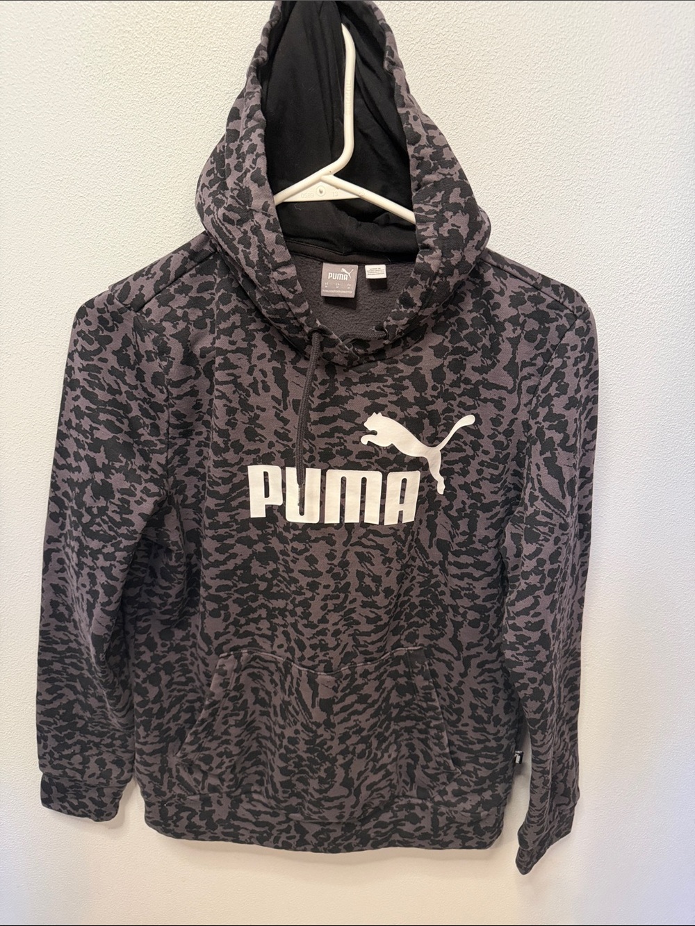 Puma Black & Charcoal Cheetah Pullover Hoodie